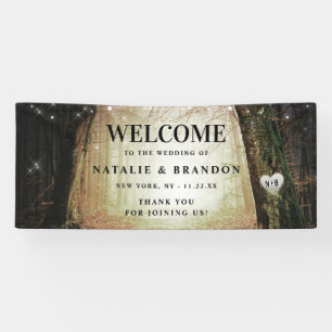 Evermore Enchanted Forest Amber Wedding Welcome Banner