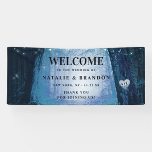 Evermore   Enchanted Forest Blue Wedding Welcome Banner