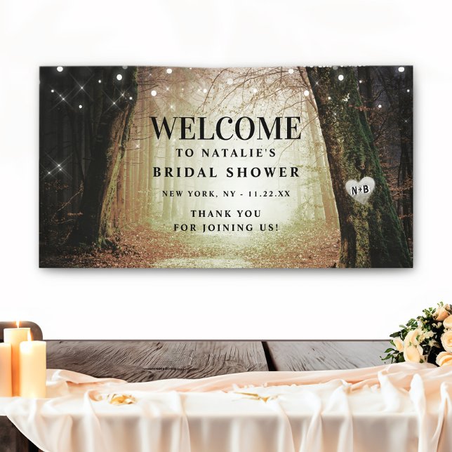 Evermore | Enchanted Forest Bridal Shower Welcome Banner (Welcome guests with the Evermore custom sign, featuring enchanting charm and personalized details!)
