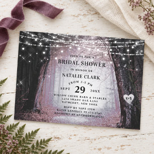 Evermore Enchanted Forest Mauve Bridal Shower Invitation