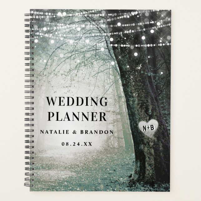 Evermore | Enchanted Forest Moss Wedding Plans Planner (Front)