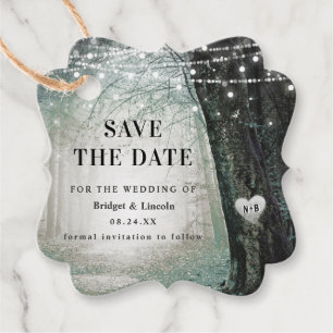 Evermore Enchanted Forest Save The Date with Photo Favour Tags