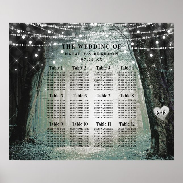 Evermore | Enchanted Forest Table Seating Chart (Front)