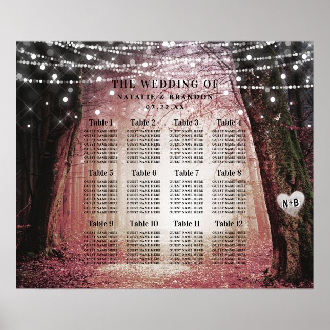 Evermore | Enchanted Forest Table Seating Chart (Front)