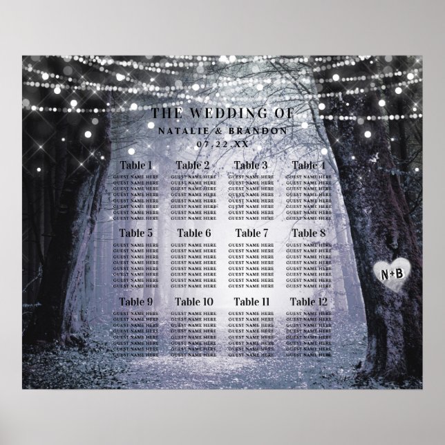 Evermore | Enchanted Forest Table Seating Chart (Front)