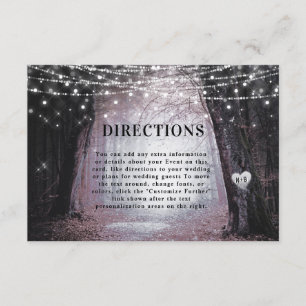 Evermore Enchanted Forest Wedding Directions Enclosure Card