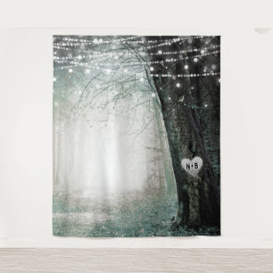 Evermore   Enchanted Forest Wedding Photo Backdrop Tapestry