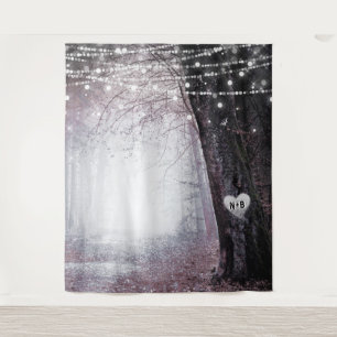 Evermore   Enchanted Forest Wedding Photo Backdrop Tapestry