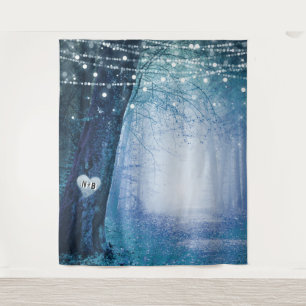 Evermore   Enchanted Forest Wedding Photo Backdrop Tapestry
