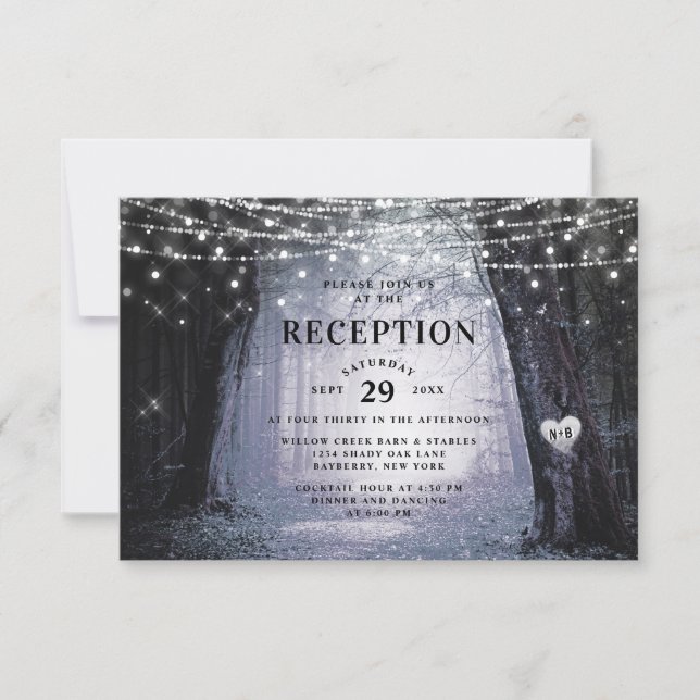 Evermore | Enchanted Forest Wedding Reception Invitation (Front)