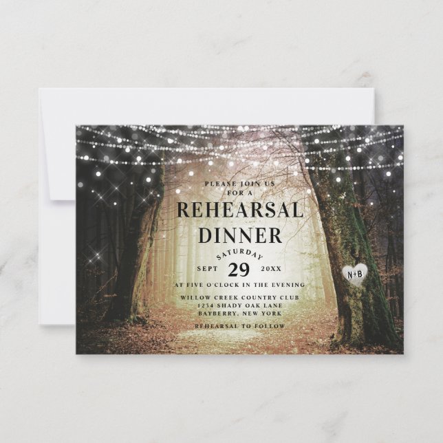 Evermore Enchanted Forest Wedding Rehearsal Dinner Invitation (Front)