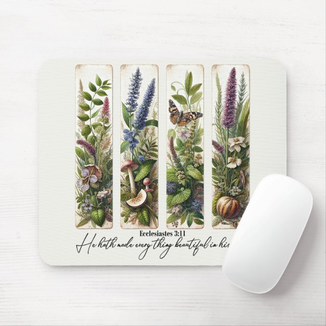Everthing beautiful in His time botanical Mouse Mat (With Mouse)