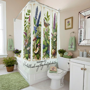 Everthing beautiful in His time botanical Shower Curtain