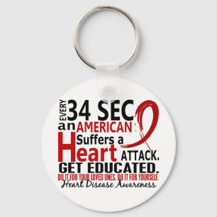 Every 34 Seconds Heart Disease / Attack Key Ring