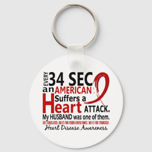 Every 34 Seconds Husband Heart Disease / Attack Key Ring