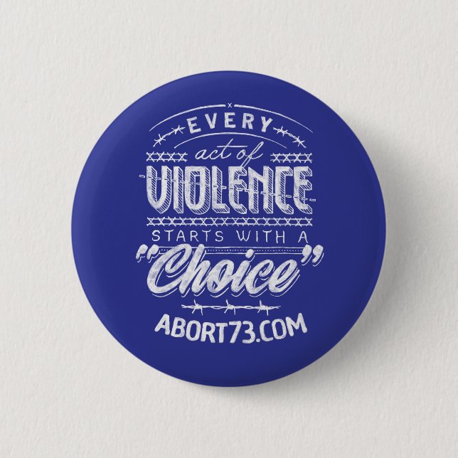 Every Act of Violence Starts with a “Choice” 6 Cm Round Badge (Front)