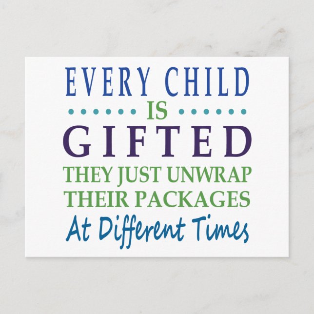 Every Autistic Child is Gifted Postcard (Front)