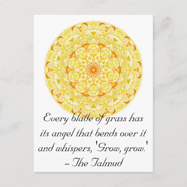 Every blade of grass has its angel that bends..... postcard (Front)