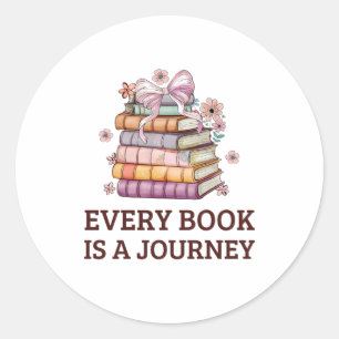Every Book Is A Journey English Teacher Gift Classic Round Sticker