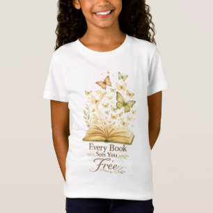 Every Book Sets You Free Book Lover Butterfly T-Shirt