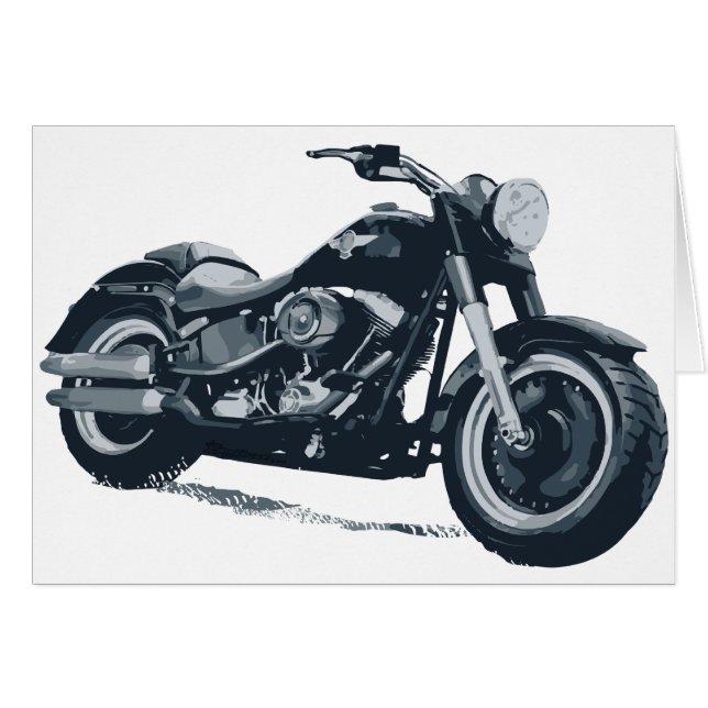 Every Boy loves a Fat Blue American Motorcycle (Front Horizontal)