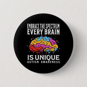 Every Brain Is Unique Autism Awareness Kids Suppor 6 Cm Round Badge