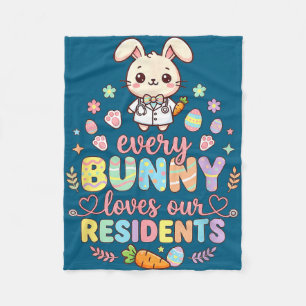 Every bunny loves residents easter nurse caregiver fleece blanket