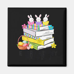 Every bunny loves to read easter cute reading book magnet