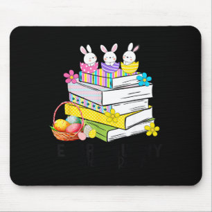 Every bunny loves to read easter cute reading book mouse mat
