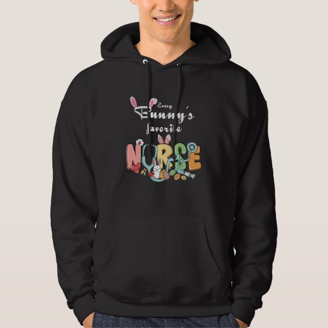 Every Bunny s Favorite Nurse N Cute Bunnies Easter Hoodie (Front)