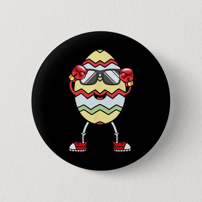 Every Bunny Was Boxing Fighting Funny Eggs Easter  6 Cm Round Badge (Front)