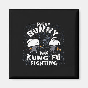 Every Bunny Was Kung Fu Fighting Karate Ninja East Magnet