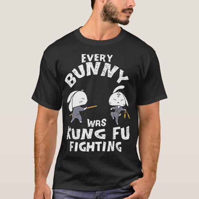 Every Bunny Was Kung Fu Fighting  Ninja Easter T-Shirt (Front)