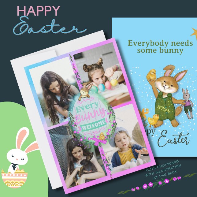 Every Bunny welcome Easter Photo Holiday Card (Every Bunny welcome Easter Photo Holiday Card)