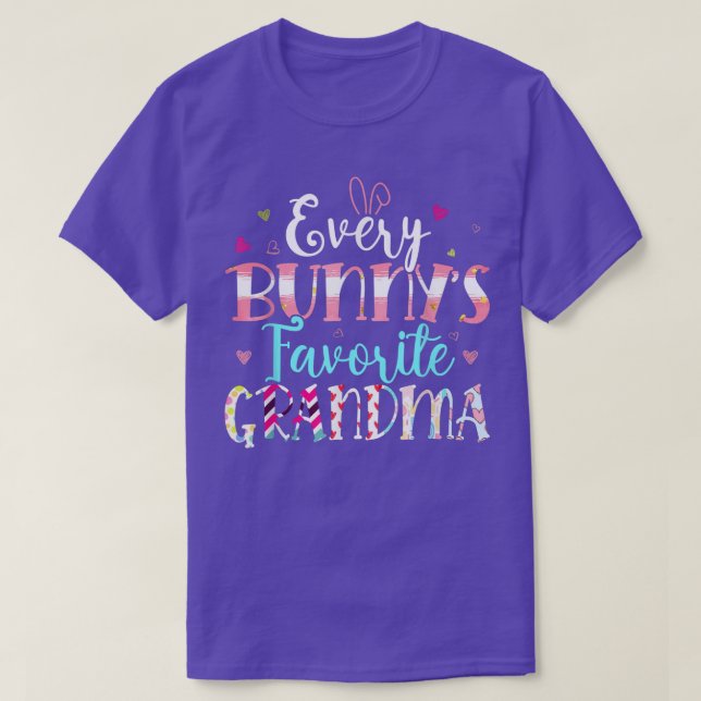 Every Bunny's Favourite Grandma Cute Hearts Happy  T-Shirt (Design Front)