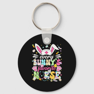 Every bunny's favourite nurse cute easter bunny key ring