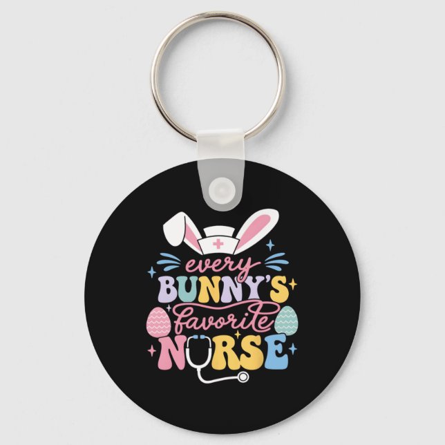 Every Bunny's Favourite Nurse Cute Easter Bunny Nu Key Ring (Front)