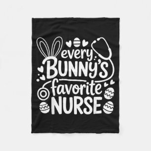 Every Bunnys Favourite Nurse Easter Bunny RN Fleece Blanket