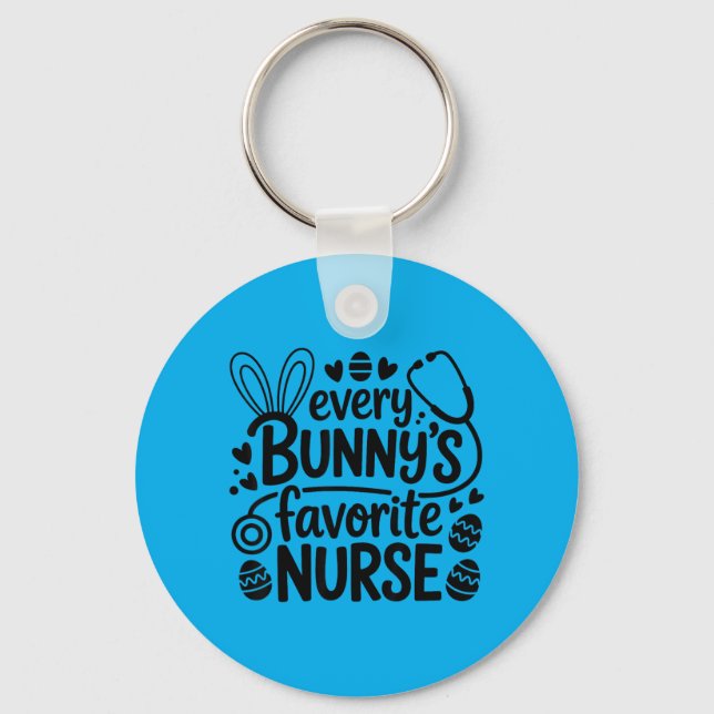 Every Bunnys Favourite Nurse Easter Bunny RN Key Ring (Front)