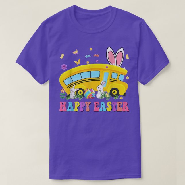 Every Bunny's Favourite School Bus Driver Happy Ea T-Shirt (Design Front)