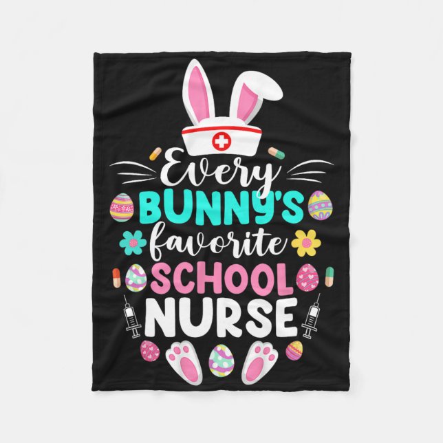 Every Bunny's Favourite School Nurse Funny Easter  Fleece Blanket (Front)