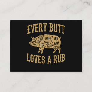 Every Butt Loves A Good Rub Funny Pig Pork BBQ Business Card
