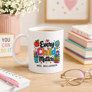 Every Child Matters Monogram Teacher  Coffee Mug