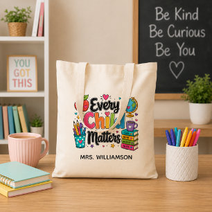 Every Child Matters Monogram Teacher Tote Bag