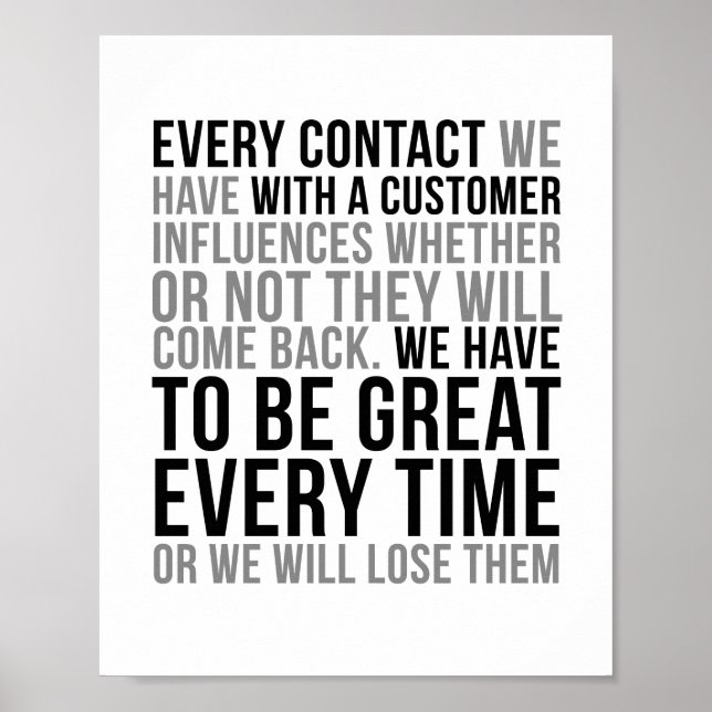 Every Contact We Have With The Customer Poster (Front)
