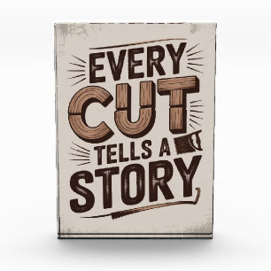 Every Cut Tells a Story – Rustic Woodworking Art Photo Block