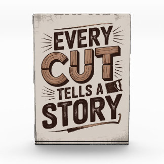 Every Cut Tells a Story – Rustic Woodworking Art Photo Block