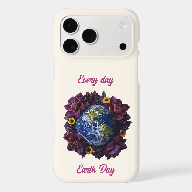 Every Day Earth Day Floral Planet Design (Back)