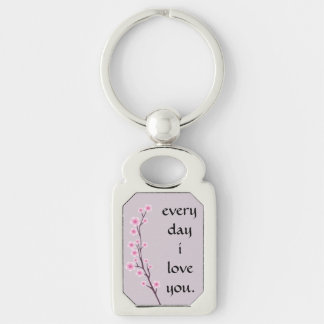Every Day I Love You Asian Floral Keychain