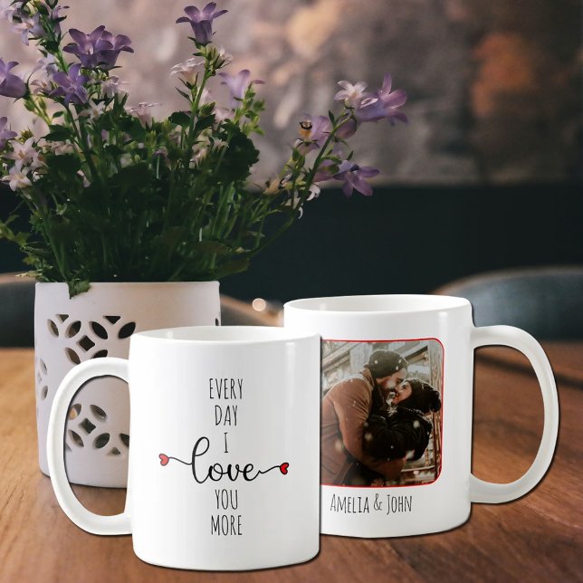 Every Day I Love You More, Couple Valentine´s Day  Coffee Mug (Creator Uploaded)